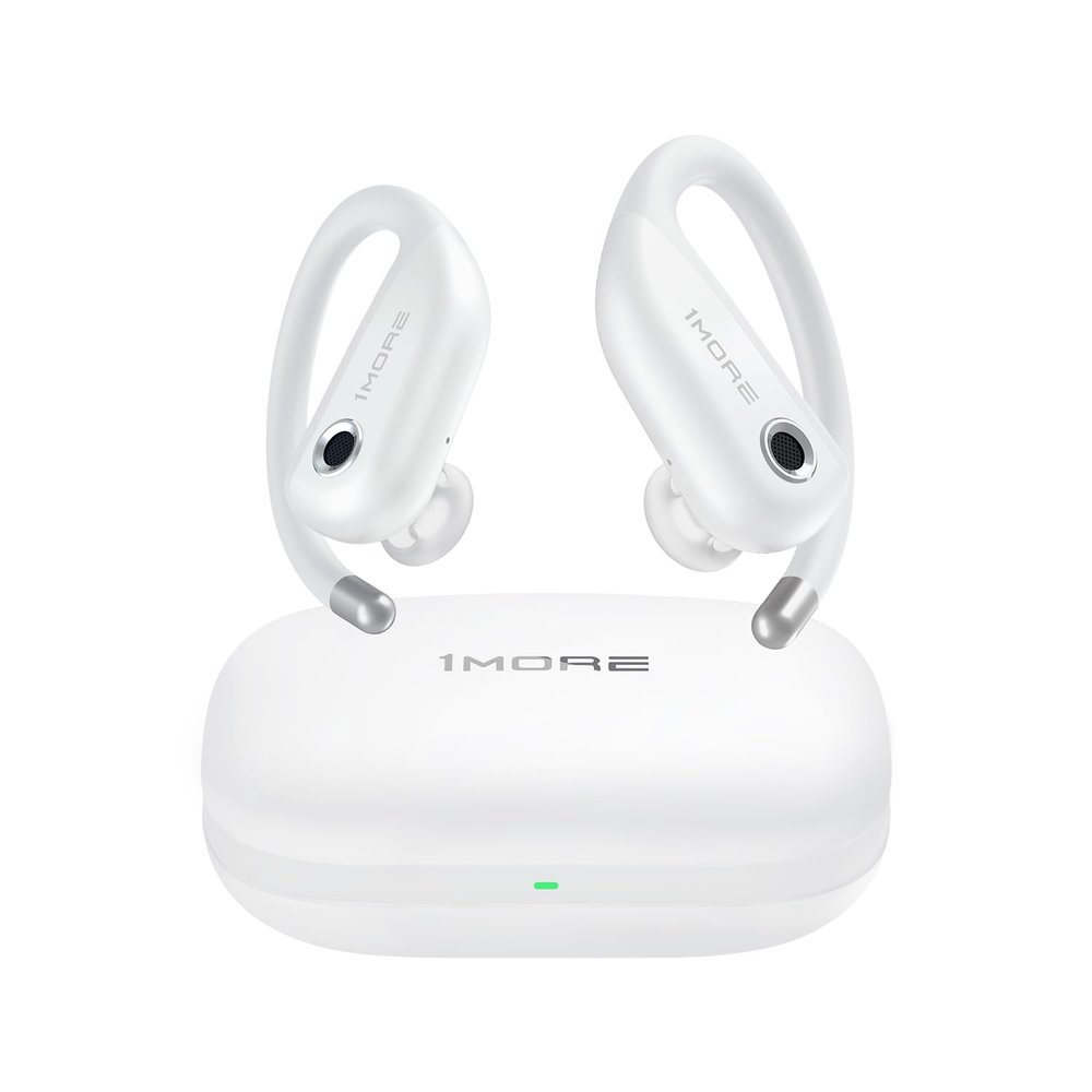 1MORE Fit Open Earbuds S50, Open Ear Wireless Headphones Bluetooth 5.3 with 4 Microphone, Earbuds with Earhooks for Sports Running, IPX7, Fast Charging, 38H-Playtime, Preset EQ Via App, White