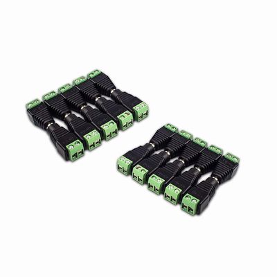 10 CCTV DC Power 5.5mm x 2.5mm Female to Male Female Connector Adapter Converter