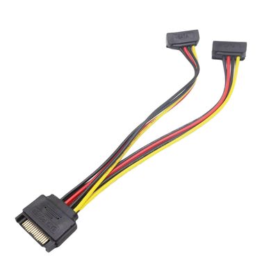 10x SATA 15 Pin Male to 2X SATA Right Angle Female Power Splitter Adapter Cable