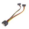 10x SATA 15 Pin Male to 2X SATA Right Angle Female Power Splitter Adapter Cable view 1