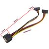 10x SATA 15 Pin Male to 2X SATA Right Angle Female Power Splitter Adapter Cable view 2