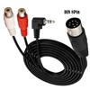 1.8M DIN 8 Pin Male to 2RCA Female 3.5mm 90Angle 3Pole Male Audio Adapter Cable view 2