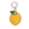 Leather Keychain Case Holder Compatible with Apple AirTag, GPS Airtag Keychain Finder Tracker with Key Ring, Anti-Scratch Protective Air Tag Cover for Keys, Wallet(Lemon) view 1