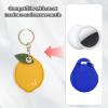 Leather Keychain Case Holder Compatible with Apple AirTag, GPS Airtag Keychain Finder Tracker with Key Ring, Anti-Scratch Protective Air Tag Cover for Keys, Wallet(Lemon) view 4
