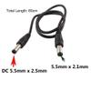DC Power Plug 5.5mm x 2.5mm Male to 5.5mm x 2.1mm Male CCTV Adapter 18AWG Cable view 2