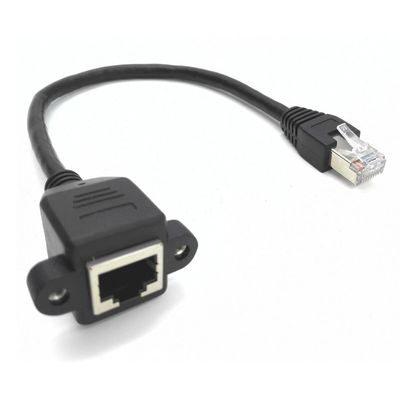 10x RJ45 Male to Female Ethernet Network Screw Panel Mount Extension Cable 15cm