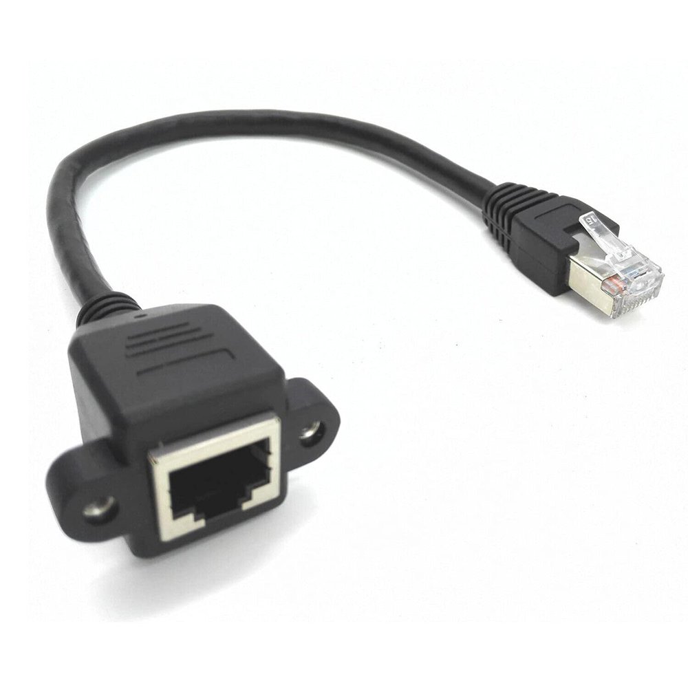 10x RJ45 Male to Female Ethernet Network Screw Panel Mount Extension Cable 15cm