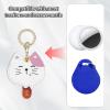 Leather Keychain Case Holder Compatible with Apple AirTag, GPS Airtag Keychain Finder Tracker with Key Ring, Anti-Scratch Protective Air Tag Cover for Keys, Wallet(Popsicle Cat) view 4