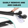 AGPTEK Cable Sleeve Cover 2 Pack 5ft - 1.2inch and Cable Sleeve Cover 10ft - 4/5inch with 10 Fastening Cable Ties view 4