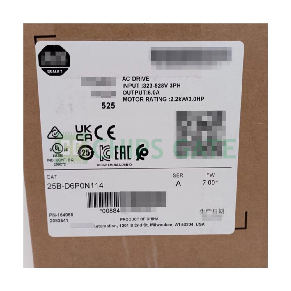 New Sealed with Box 25B-D6P0N114 2.2kW 3Hp AC Drive 1pcs