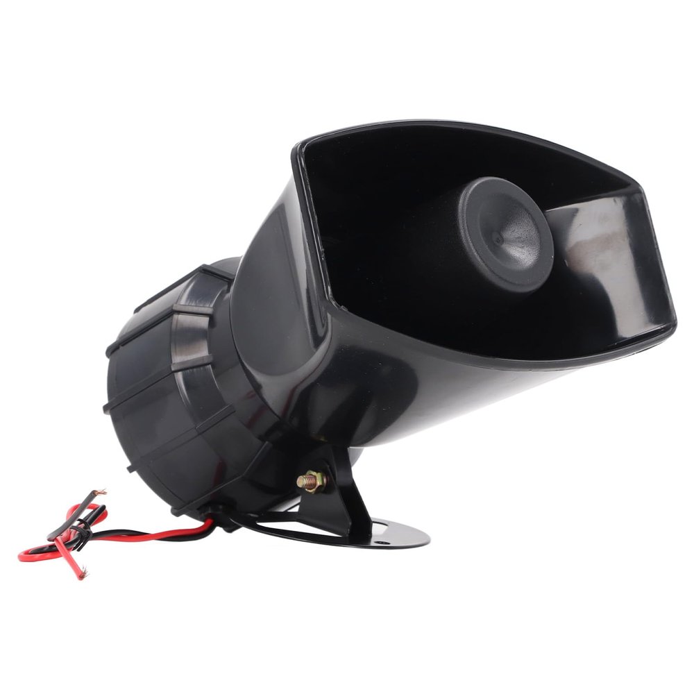 130DB Horn Siren Speaker 60W Portable High Power Alarm Horn Indoor Outdoor Warning Device for Home Store Construction Site (DC12V)