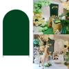 Ellteecz Forest Green Solid Arch Backdrop Cover with Stand for Jungle Safari Birthday Party Decorations Arched Frame Stretchy Fabric Covers Baby Shower Banquets Wild Parties Props3.3x6.5FT view 1
