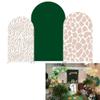 Ellteecz Forest Green Solid Arch Backdrop Cover with Stand for Jungle Safari Birthday Party Decorations Arched Frame Stretchy Fabric Covers Baby Shower Banquets Wild Parties Props3.3x6.5FT view 2