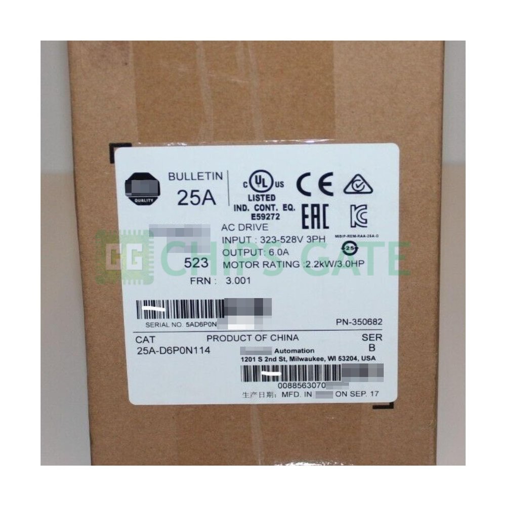 25A-D6P0N114 2.2kW (3Hp) AC Drive Spot Goods for Shipping