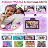 Yehtta Kids Camera Instant Print, Dual-Lens Front Rear Selfie Camera for Kids, Christmas Birthday Gifts Toys for 3-12 Year Old Boys Girls, 2.4in Screen 1080P Kids Digital Cameras with 32G Card view 4