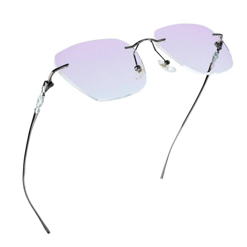 LifeArt Pure Titanium Frame Glasses/Blue Light Blocking Reading Glasses, Reduce Eyestrain, Stylish for Men and Women(Black,+1.50 Magnification)