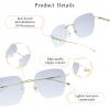 LifeArt Pure Titanium Frame Glasses/Blue Light Blocking Reading Glasses, Reduce Eyestrain, Stylish for Men and Women(Gold,+2.50 Magnification) view 2