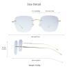 LifeArt Pure Titanium Frame Glasses/Blue Light Blocking Reading Glasses, Reduce Eyestrain, Stylish for Men and Women(Gold,+2.50 Magnification) view 4