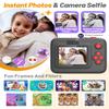 Yehtta Kids Camera Instant Print, Dual-Lens Front Rear Selfie Camera for Kids, Christmas Birthday Gifts Toys for 3-12 Year Old Boys Girls, 2.4in Screen 1080P Kid Digital Cameras with 32G Card view 4