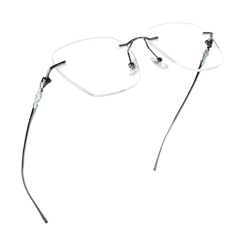 LifeArt Pure Titanium Frame Glasses/Blue Light Blocking Reading Glasses, Reduce Eyestrain, Stylish for Men and Women(Black,+1.50 Magnification)