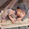 Ylsteed Newborn Boy Photoshoot Outfits 2Pcs Baby Photography Outfits Girl Baby Photography Props Newborn Gentleman Suit Photography Boy Suspender Pants with Beret 9-12lbs/0-3 Months (Coffee) view 1