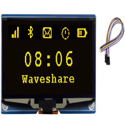 2.42inch OLED Display Module 12864 Resolution, Yellow Display Color Embedded SSD1309 Driver Chip, SPI / I2C Communication, Compatible with Raspberry Pi, forArduino, STM32, ESP32, Jetson Nano, etc.