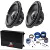 Rockville (2) W12K6D4 V2 12" 2400w Peak Car Audio Subwoofer Bundle with (1) RWK4CU Amp Installation Wire Kit OFC + (1) MTX THUNDER1000.1 1000 Watt RMS Mono Class D 1-Ohm Amplifier (4 Items) view 1
