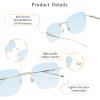 LifeArt Pure Titanium Frame Glasses/Blue Light Blocking Reading Glasses, Reduce Eyestrain, Stylish for Men and Women(Gold,+3.00 Magnification) view 2