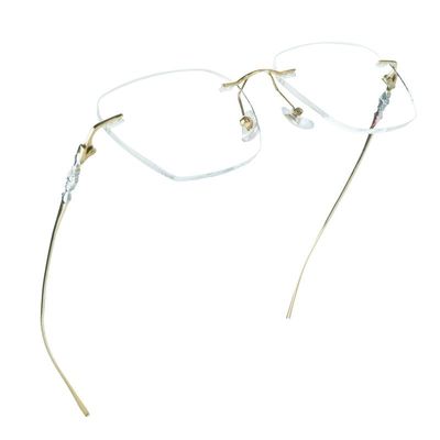 LifeArt Pure Titanium Frame Glasses/Blue Light Blocking Reading Glasses, Reduce Eyestrain, Stylish for Men and Women(Gold,+1.00 Magnification)