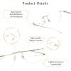 LifeArt Pure Titanium Frame Glasses/Blue Light Blocking Reading Glasses, Reduce Eyestrain, Stylish for Men and Women(Gold,+1.00 Magnification) view 2