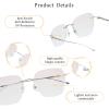 LifeArt Pure Titanium Frame Glasses/Blue Light Blocking Reading Glasses, Reduce Eyestrain, Stylish for Men and Women(Silver,No Magnification) view 2