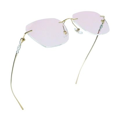 LifeArt Pure Titanium Frame Glasses/Blue Light Blocking Reading Glasses, Reduce Eyestrain, Stylish for Men and Women(Gold,+3.00 Magnification)