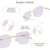 LifeArt Pure Titanium Frame Glasses/Blue Light Blocking Reading Glasses, Reduce Eyestrain, Stylish for Men and Women(Gold,+3.00 Magnification) view 2