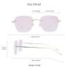 LifeArt Pure Titanium Frame Glasses/Blue Light Blocking Reading Glasses, Reduce Eyestrain, Stylish for Men and Women(Gold,+3.00 Magnification) view 4