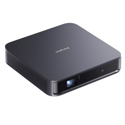 Dangbei Atom Portable Laser Projector, Google TV with Official Netflix, 1200 ISO Lumens, 180" Display, 1080p (4K Input), 3D Ready, Dolby Audio, 1.87" Ultra-Thin Home Theater Projector