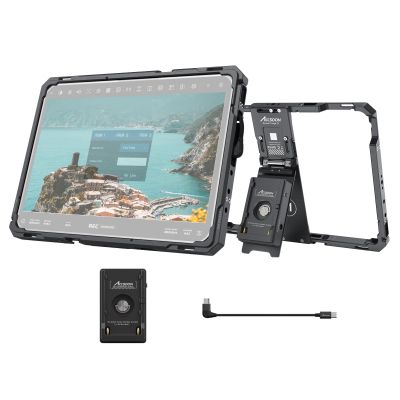 Accsoon PowerCage Pro II iPad Cage for iPad Pro 13-inch M4, M5 & Air M2, M3 & 12.9-inch Gen 3,4,5,6 Tablet Cage iPads Case with NP-F Battery Plate Adapter, Use with SeeMo 4K/CineView for Monitoring