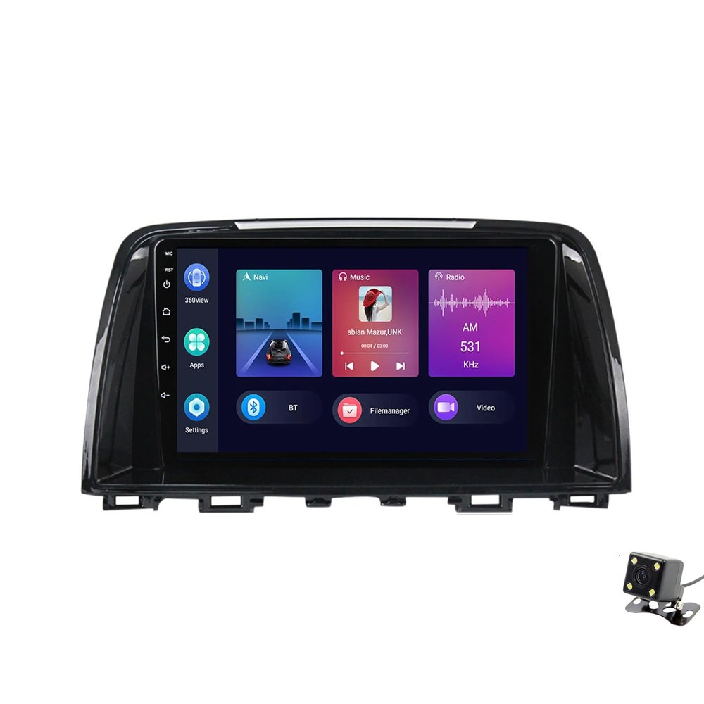 ADMLZQQ Android 11 Head Unit 2 Din Car Stereo Sat Nav for Mazda 6 3 2012-2017 Radio GPS Navigation 9'' MP5 Multimedia Video Player FM Receiver Support 4G SIM 5G WiFi SWC,Y2 2+32g