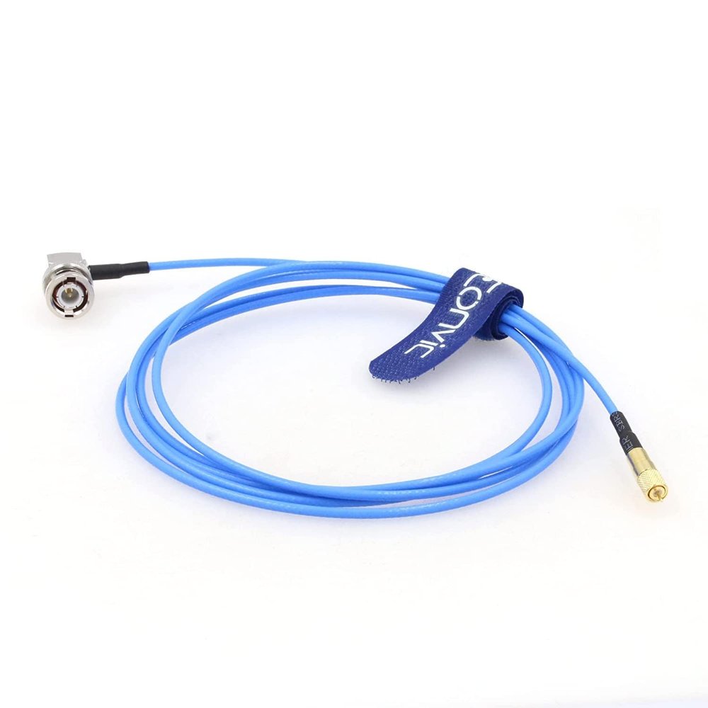 Eonvic Microdot M5 to BNC Male Vibration Acceleration Sensor Cable Low Noise 10-32UNF Signal Cable (Right Angle BNC-Straight M5, 20M)