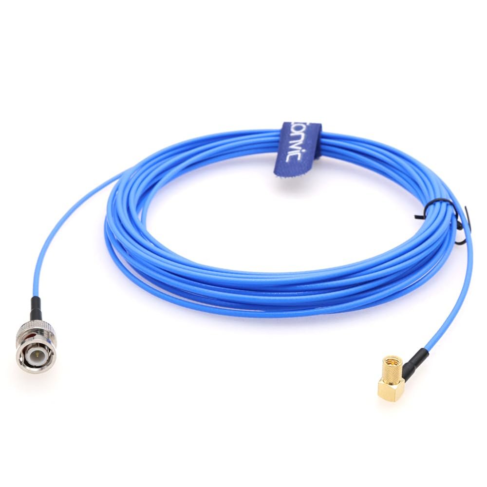 Eonvic Microdot M5 to BNC Male Vibration Acceleration Sensor Cable Low Noise 10-32UNF Signal Cable (Right Angle Microdot M5, 8M)