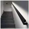 Sxlawesom LED Handrail Kit with Staircase Light, Handrail Wall Mounted Hand Railings, Aluminum, with 2 Flush Endcaps (Color : Black, Size : 47.3"/1.2m) view 2