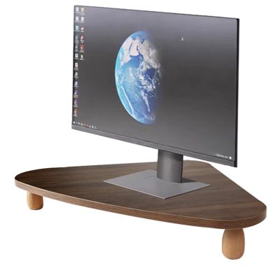 BBHW Corner Monitor Stand Triangle Solid Wood Desktop Stand, Brown Ergonomic Monitor Riser with Strong Legs, Office Desk Shelf for Screen, Computer, Printer (Color : Monitor Stand)