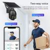BUTXET 4MP Full HD Solar Wireless PTZ WiFi Camera Outdoor, Two-Way Audio, PIR & Radar Dual Detection, Color & IR Night Vision, IP66 Waterproof, 5M Extend Cable (Size : Camera+32G Card) view 4