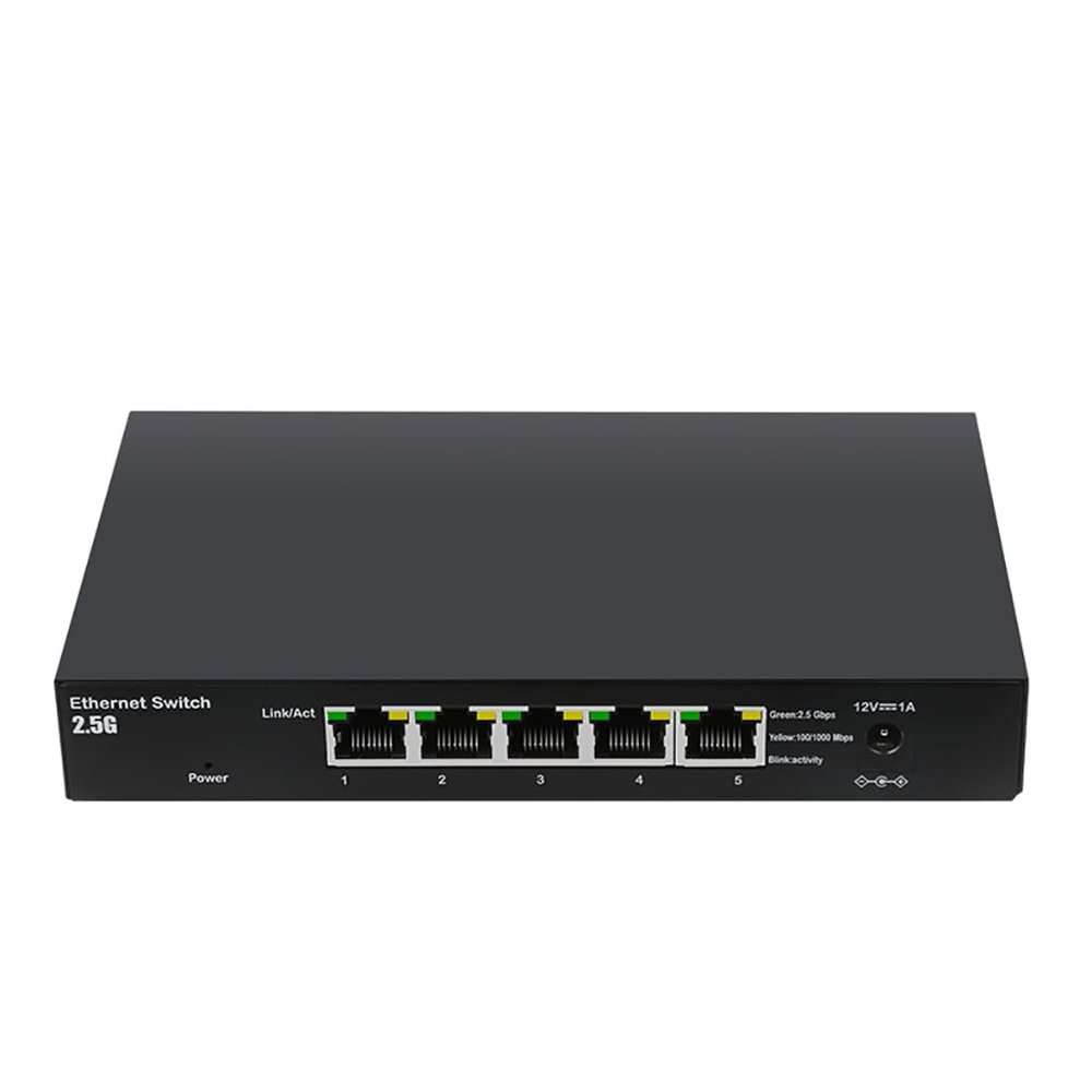 2.5G 5-Ports Unmanaged Ethernet Switch RJ45 Ports Auto-Negotiation Gigabit Switch 25Gbps Network Extension Server TXE239