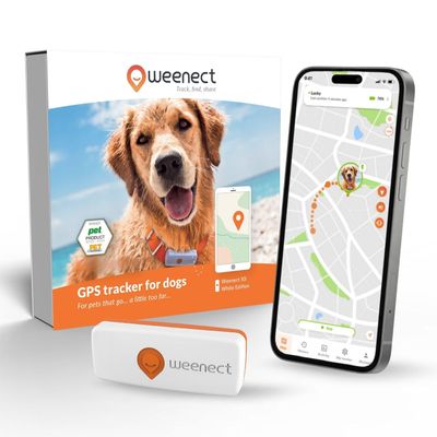 Weenect Dog XS - New GPS Tracker for Dogs | Real-time Mini GPS Tracker for Dogs | Waterproof | Smallest Model on The Market | Subscription Required