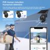 BUTXET 4MP Full HD Solar Wireless PTZ WiFi Camera Outdoor, Two-Way Audio, PIR & Radar Dual Detection, Color & IR Night Vision, IP66 Waterproof, 5M Extend Cable (Size : Camera+128G Card) view 3