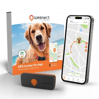 Weenect Dog XS - New GPS Tracker for Dogs | Real-time Mini GPS Tracker for Dogs | Waterproof | Smallest Model on The Market | Subscription Required