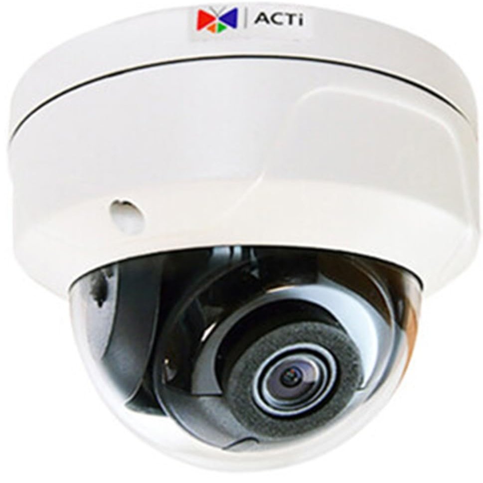 ACTi A77 6MP Outdoor Dome Camera with D/N, IR, Extreme WDR, SLLS, Fixed Lens, f2.8mm/F1.6, H.265/H.264, 3D DNR, Audio, MicroSD/MicroSDHC/MicroSDXC, PoE/DC12V, IP67, IK10, DI/DO