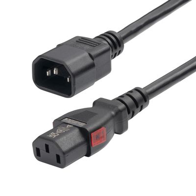 StarTech.com 10ft (3m) Power Extension Cord, PDU Style IEC 320 C14 to Locking IEC 320 C13, PDU Power Cord, 10A 250V, 18AWG, Power Extension Cable - UL Listed, TAA (87L3-8A00-POWER-CORD)