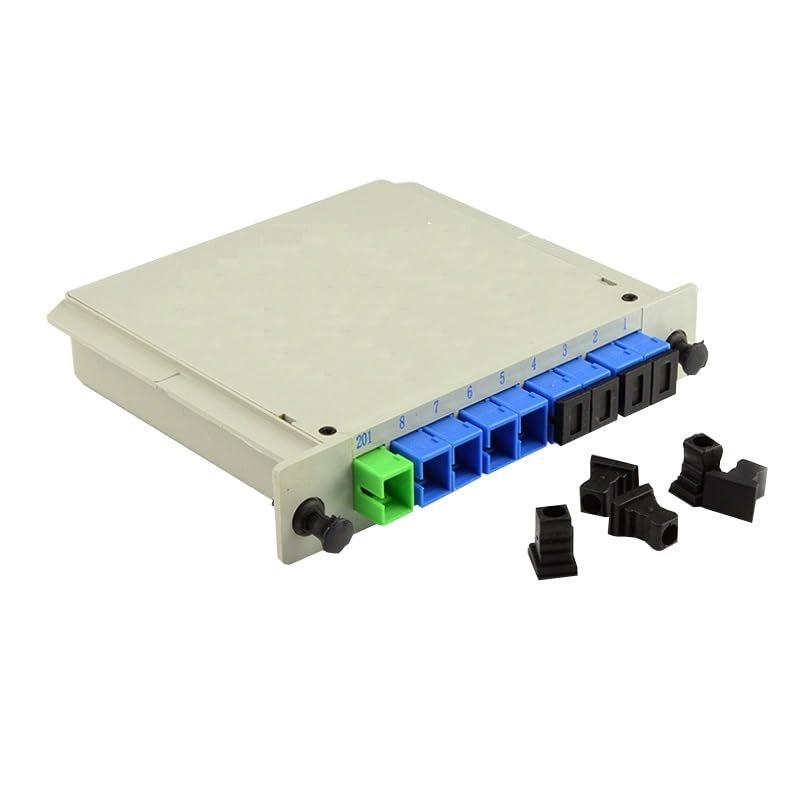 1pcs SC UPC PLC 1X8 Fiber Optical Splitter FTTH SC PLC 1:8 Planar waveguide Type Optical Fiber Splitter Box