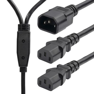 StarTech.com 6ft (1.8m) Power Extension Cord Y Splitter, IEC 60320 C14 to 2X IEC 60320 C13 AC Power Cable, 10A 250V, 18AWG, Power Cable Splitter - UL Listed, TAA (8723-8600-POWER-CORD)
